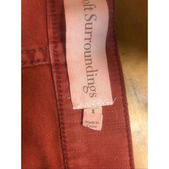 Soft Surroundings Women’s High Rise Redish Orange Pull On Pants Size Small (5927 - Picture 7 of 8